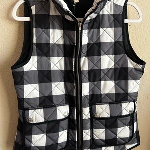 Black and White Checkered Quilted Vest